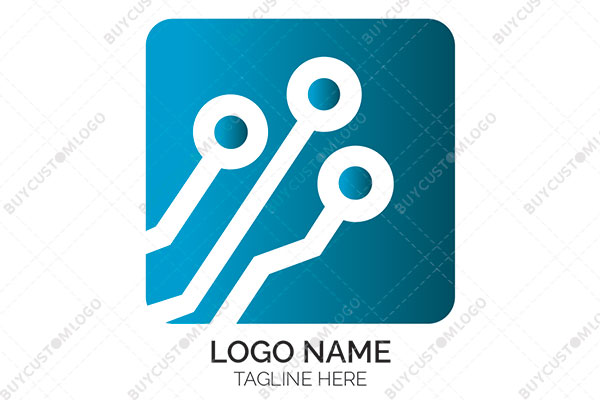 circuit lines in a squircle logo