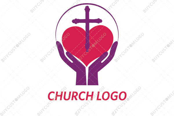 hands, cross and cross church logo