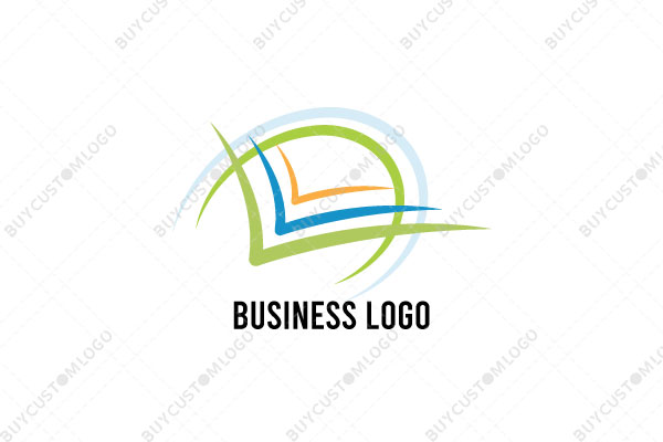 letters v abstract clock logo