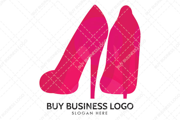 Abstract of a Two Silhouette Shoes Logo