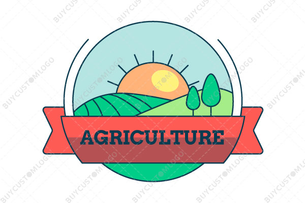 sunrise on a field cartoonish logo