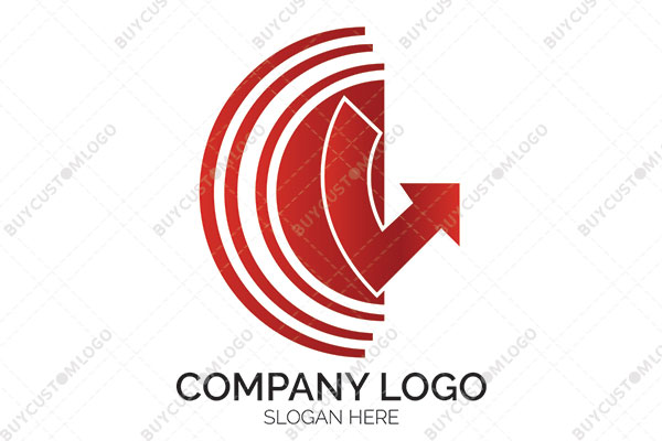 signals and growth arrow red logo
