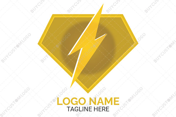 bolt in a diamond shield logo