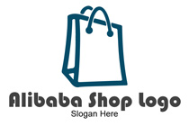 minimalistic shopping bag logo