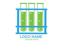 test tubes in a stand minimalistic logo