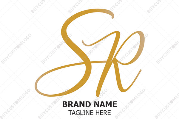 letters s and r sand golden logo