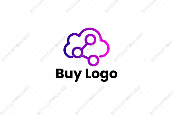 minimalistic cloud with sharing icon logo