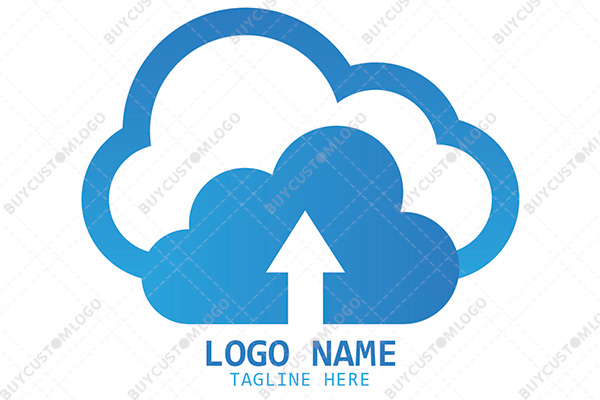cloud servers and upwards arrow logo