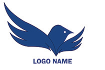Blue modified swallow bird logo