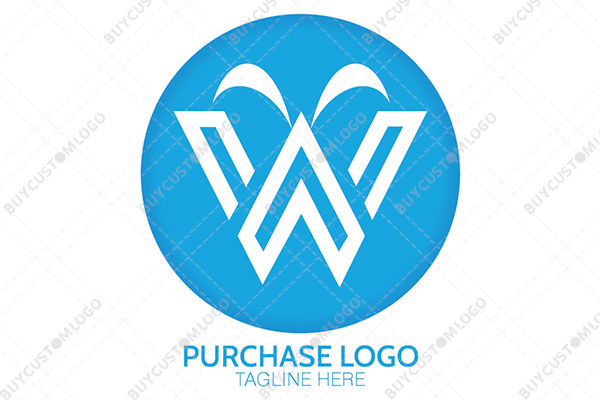 letter w mascot in a seal logo