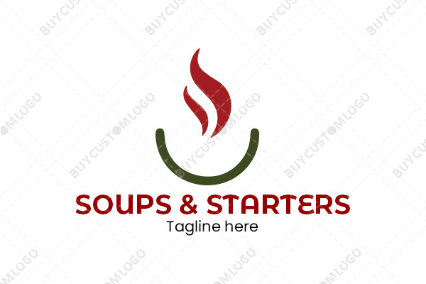 minimalistic soup bowl and coffee cup logo