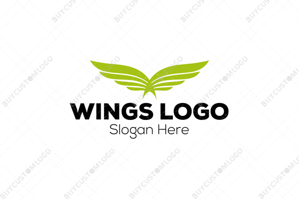 abstract tower and wings logo