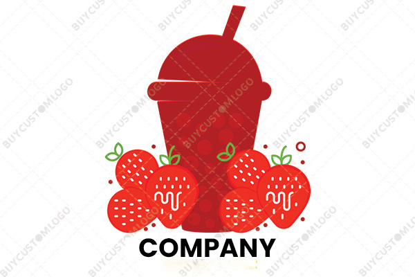 strawberry juice glass logo