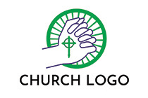 praying hands church logo
