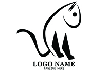 calm cat sketch logo
