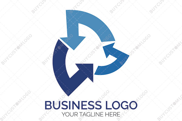 arrows abstract fans blue logo