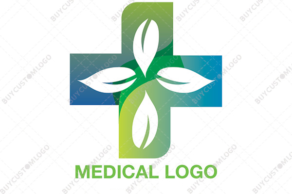 bright colours medical cross leaves logo