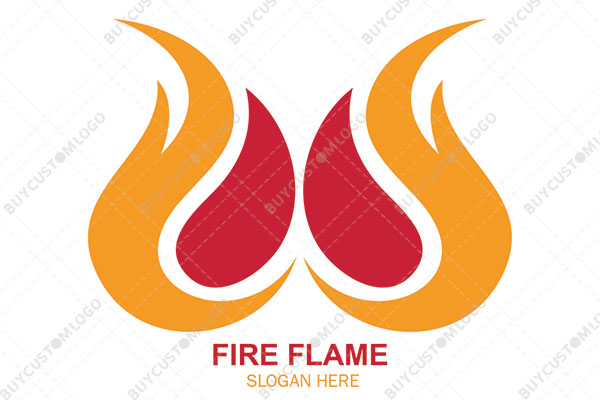 fire flames abstract wings logo