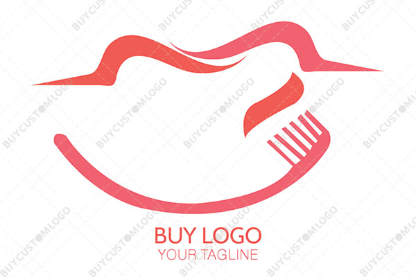abstract tooth with gums pink logo