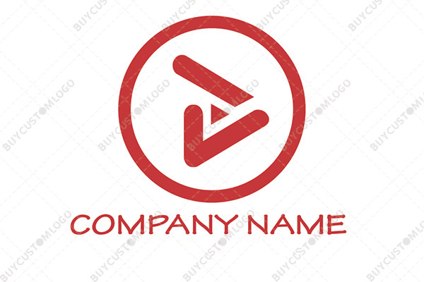 minimalistic modified play button logo