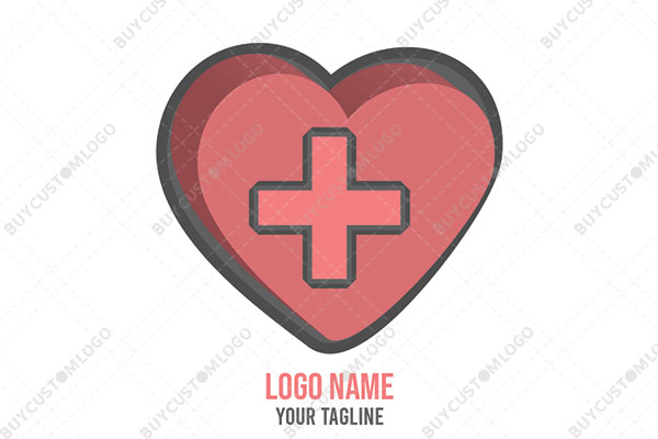 3D style red cross heart logo