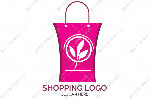 podium style shopping bag with herbs logo
