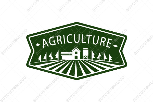farmland in a badge seal logo 