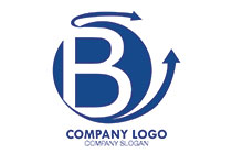 letter b in a seal with arrows logo