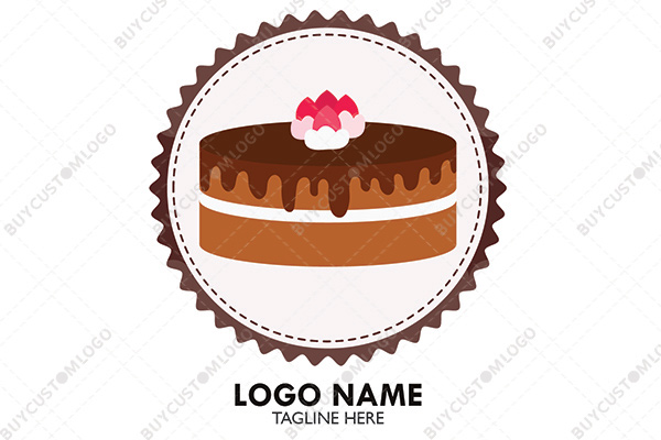 chocolate cake toppings in a seal logo