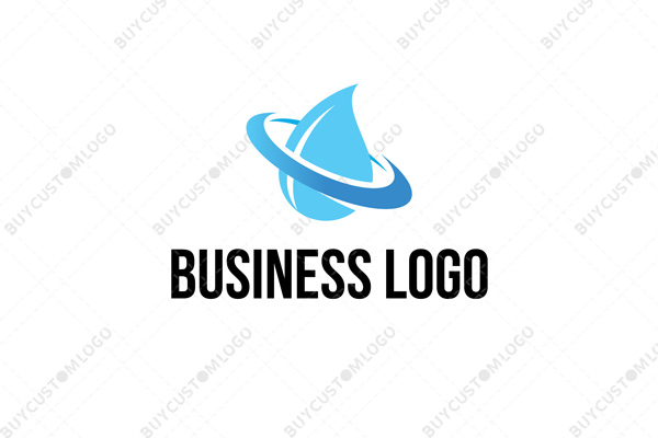 water drop in a ring logo