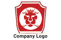 banner flag shield lion king logo