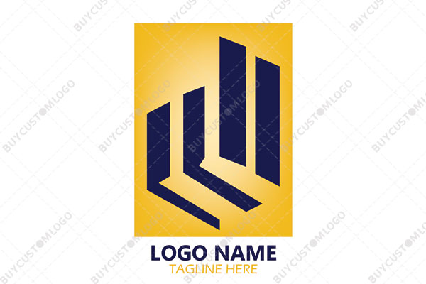 abstract buildings silhouette style logo