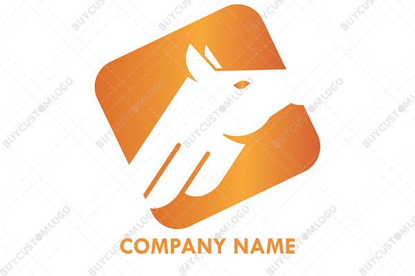 abstract horse in a squircle logo