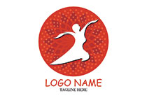 the dancing lady in a round seal logo
