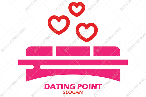 park bench with hearts logo