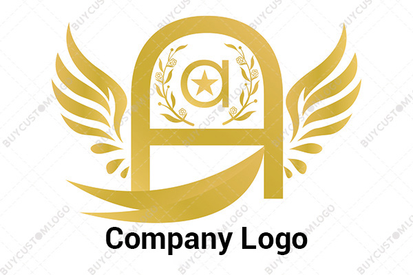 heraldic eagle a letters golden logo