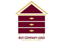 Abstract of Drawers with a Roof on Top Logo