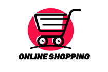 angry mascot shopping cart logo