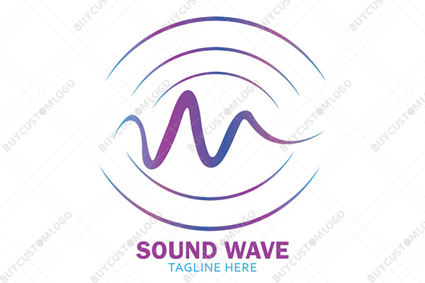 letter m or a and v sound waves logo