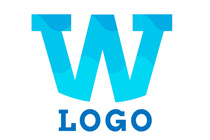 water themed w letter logo