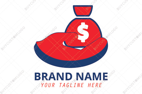 hand holding dollar sack logo
