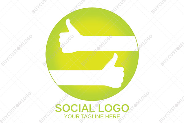 thumbs up arms in a seal logo