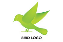 Minimalistic green dove logo