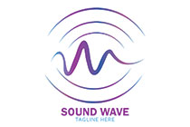 letter m or a and v sound waves logo