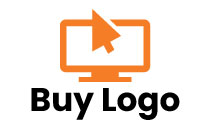 orange screen and cursor minimal logo