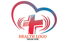 modified red cross and heart logo