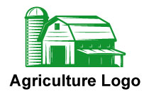 farmhouse with a grain storage tower logo
