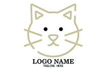 hand drawn happy kitty logo