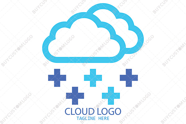 clouds and medical crosses logo