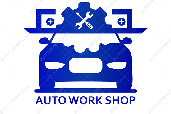 car, toolbox and sprocket logo